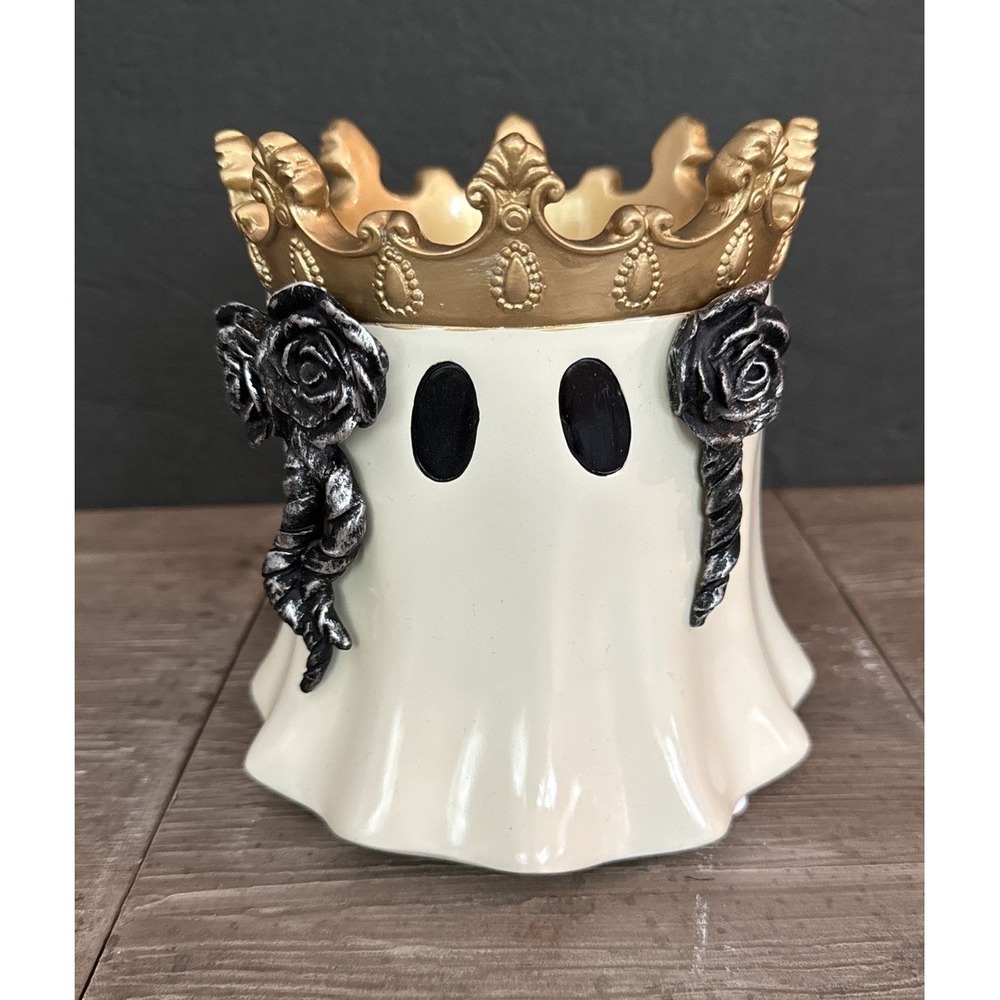 Yankee Candle Halloween Royal Ghost Resin Large Jar Candle Holder *no box*